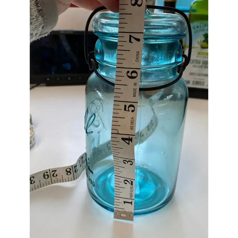 Ball Ideal Blue Glass 1 Qt.‎ Wire Bail Canning Jar